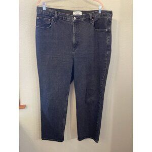 Abercrombie & Fitch Black Jeans Womens 34 18R‎ Curve Love Ankle Straight Retro